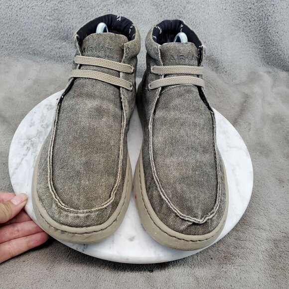 Ariat Shoes Mens Size 8 Gray Canvas Hilo Mid Casual Sneaker *Read* - Picture 3 of 14